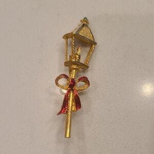 Gold and Red Lantern Brooch